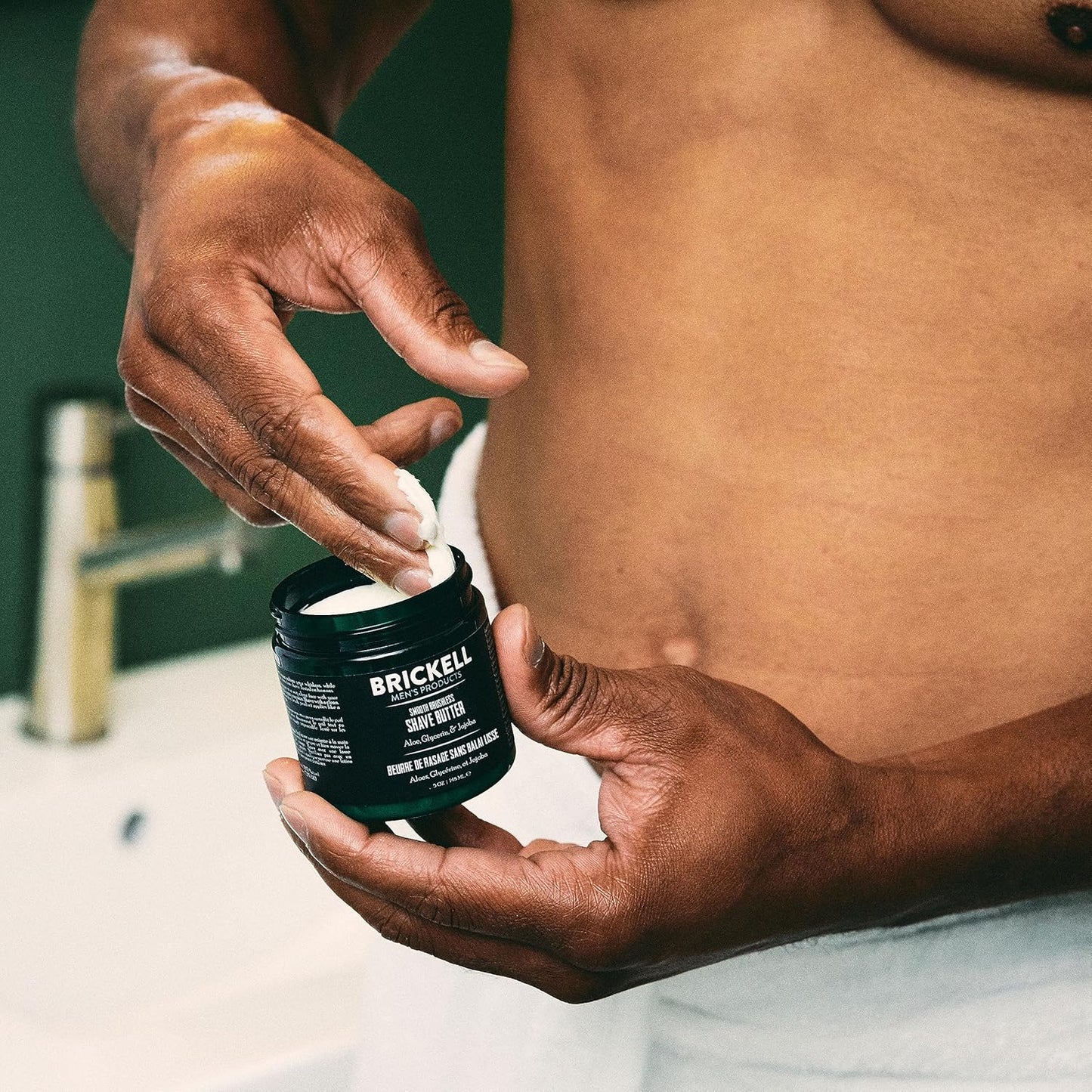 Brickell Men's Smooth Brushless Shave Butter for Men, Natural and Organic Smooth Shaving Butter to Fight Nicks, Cuts and Razor Burn, 2 Ounce, Scented